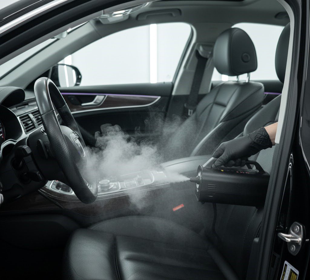 Headliner shampoo add-on service Vancouver – professional mobile detailing cleans and refreshes car headliner in Surrey, Burnaby & Langley