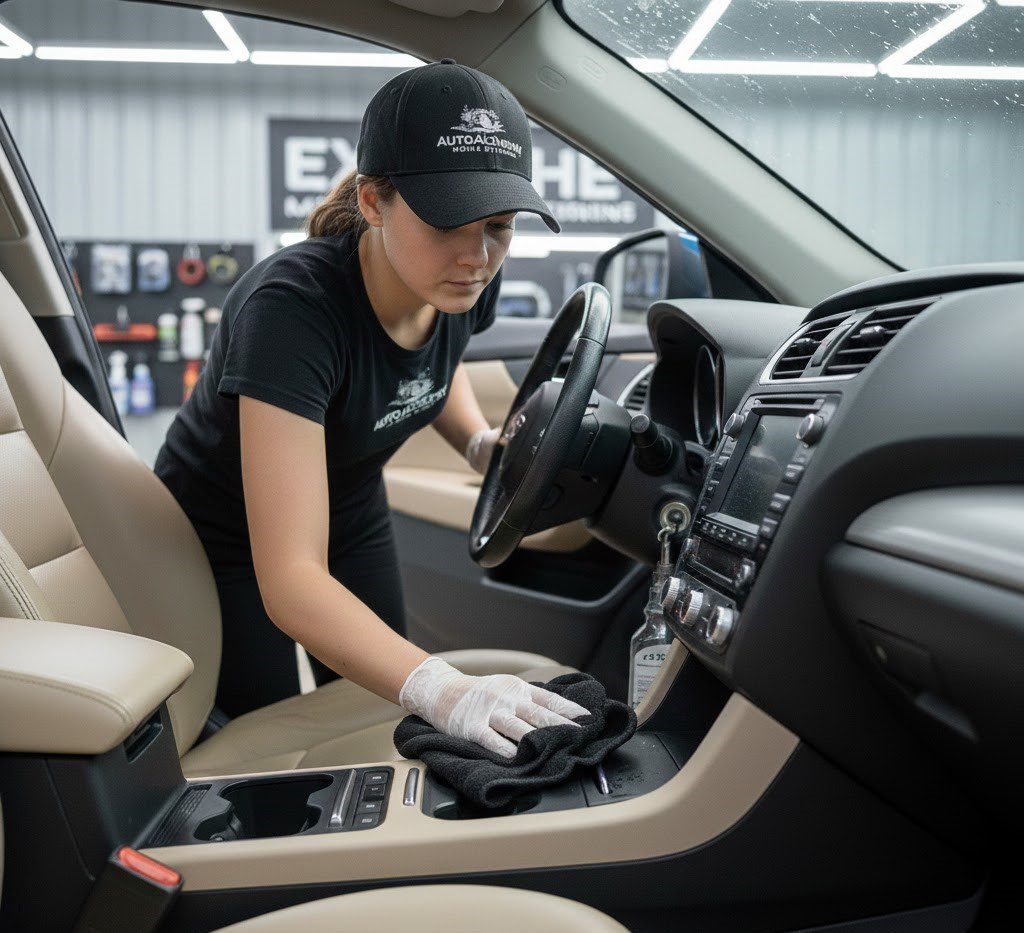 car interior cleaning a autoalchemy team member